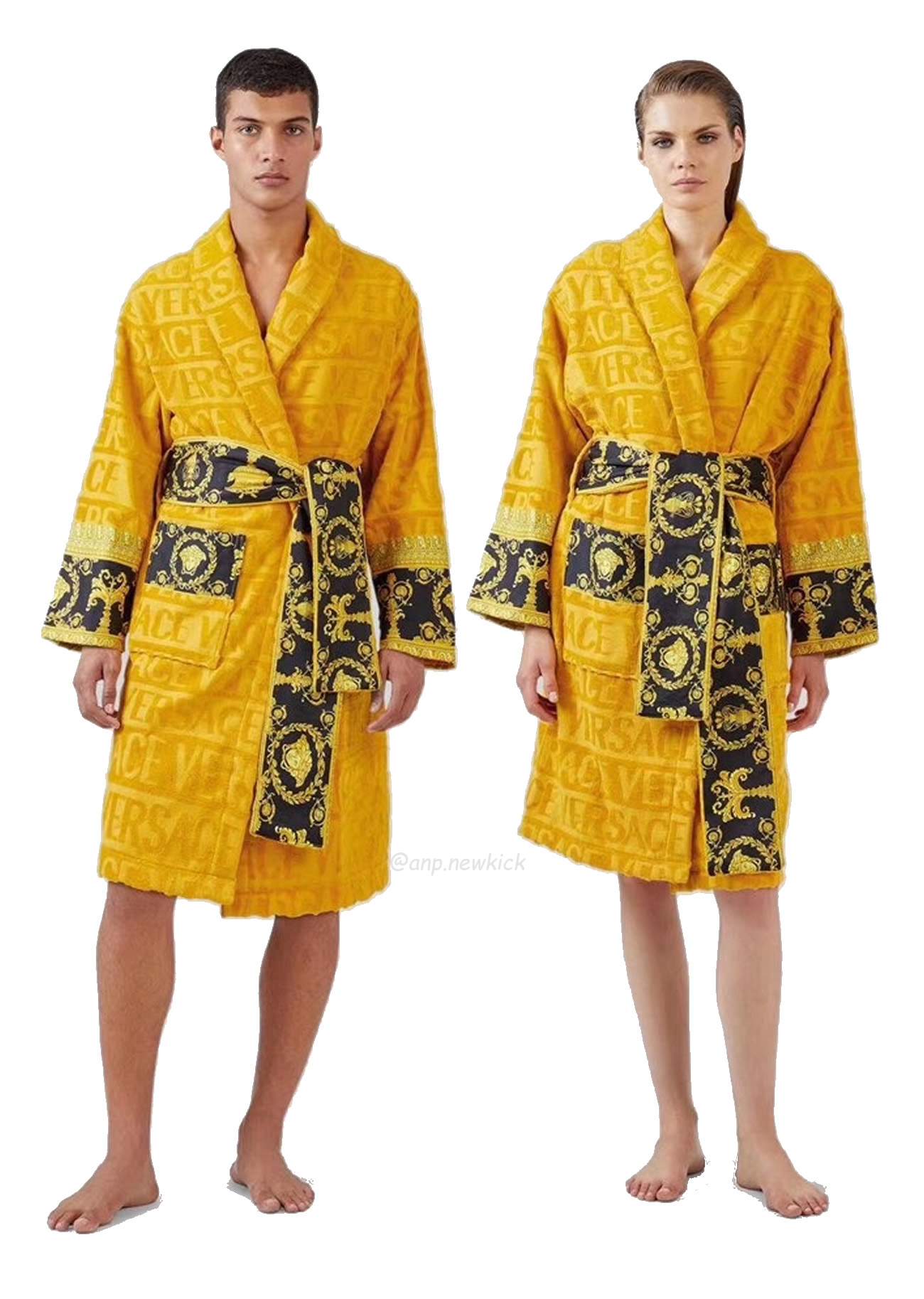 Versace Baroque Logo Jacquard Cotton Bathrobe (7) - newkick.app